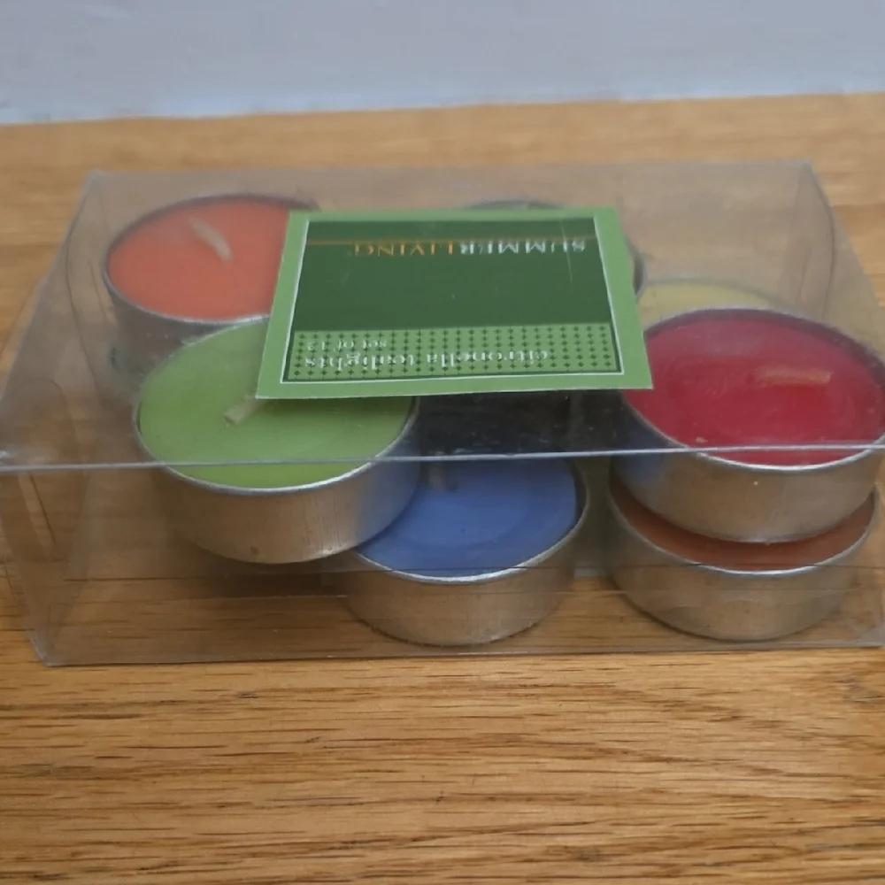 Citronella Tealight Candles (9) Assorted Colors